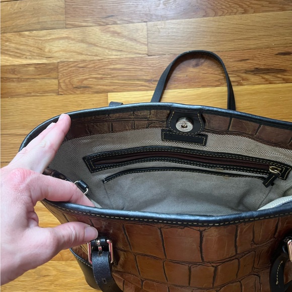 Dooney & Bourke Cognac Croc Embossed Tote - Picture 7 of 9